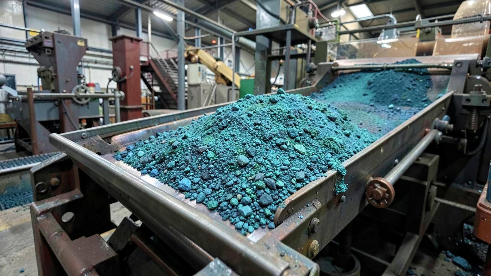 Cobalt material moving through a processing circuit