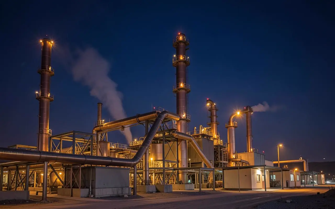 Metals processing plant of the type served by copper concentrate imports into Saudi Arabia